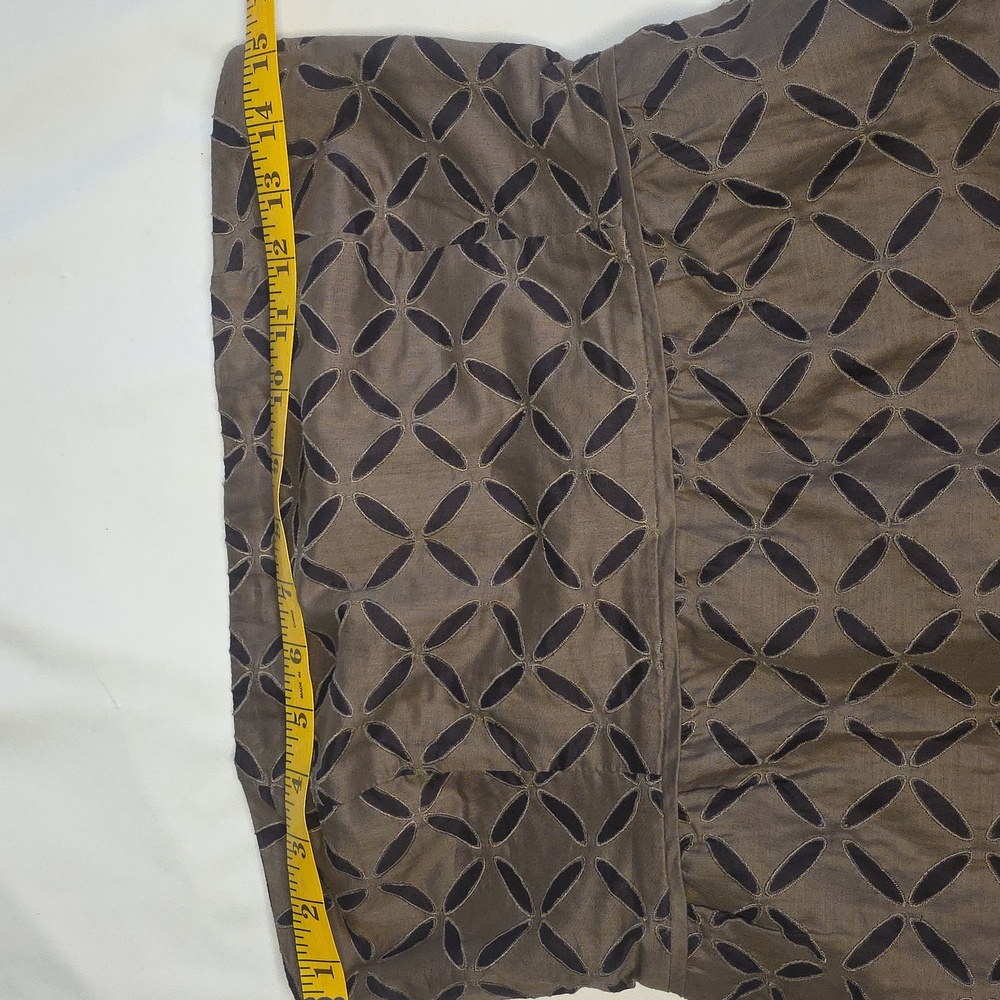 J. Crew Strapless Brown Dress with Navy Geometric Pattern - Picture 5 of 6